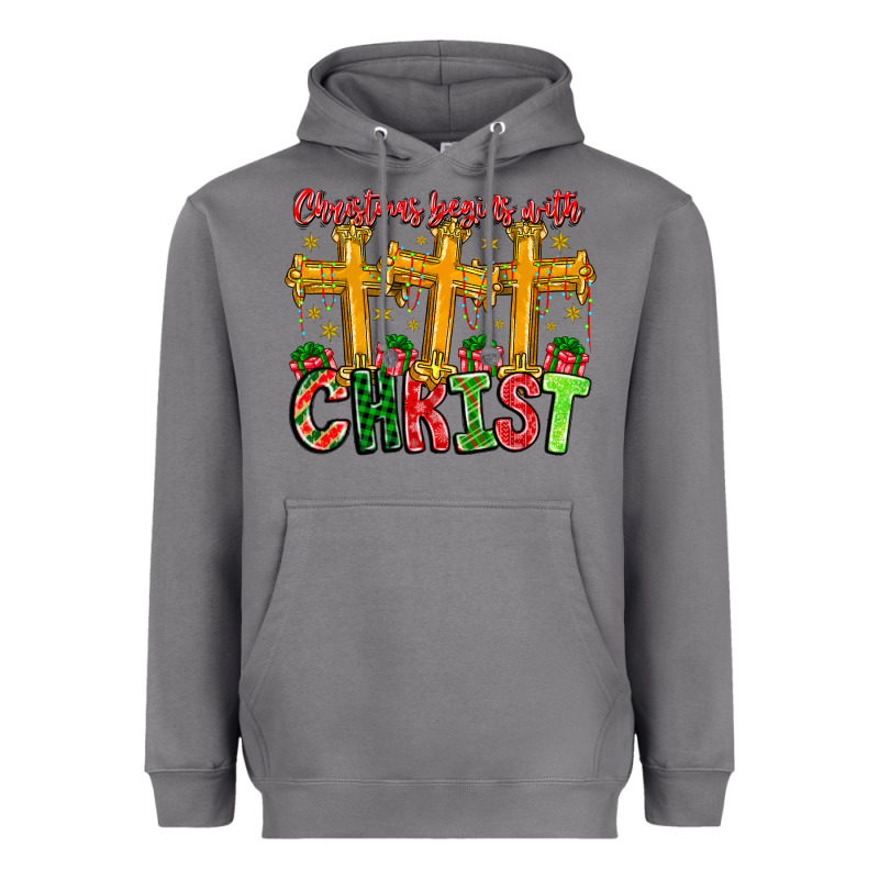 Christmas Begins With Christ Heavyweight Hoodie by CowhideDigitalArt | Teevron