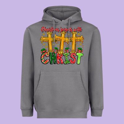 Christmas Begins With Christ Heavyweight Hoodie Designed By Cowhidedigitalart