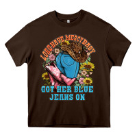 Chocolate Brown lord have mercy baby got her blue jeans on Heavy Core Tee - NancyCooperArtShop