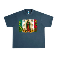 Midnight Navy mexican flag our lady of guadalupe Urban Heavy Tee - JahusDesignShop