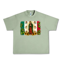 Oil Green mexican flag our lady of guadalupe Urban Heavy Tee - JahusDesignShop