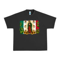 Pigment Black mexican flag our lady of guadalupe Urban Heavy Tee - JahusDesignShop