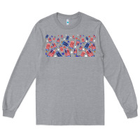 Heather Grey American popsicle Long Sleeve Tee - TumblerDesignByShophia