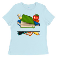 Baby Blue custom teacher books Ladies Tee - NancyCooperArtShop