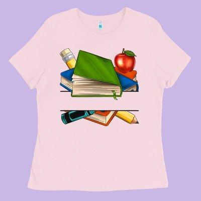 Custom Teacher Books Ladies Tee Designed By Nancycooperartshop