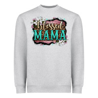 Heather Grey blessed mama Heavyweight Sweatshirt - OliviaCreatesArt