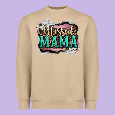 Blessed Mama Heavyweight Sweatshirt Designed By Oliviacreatesart