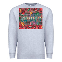 Heather Grey summer vibes Premium Sweatshirt - CowhideDigitalArt