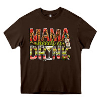 Chocolate Brown mama needs a drink Heavy Core Tee - NancyCooperArtShop