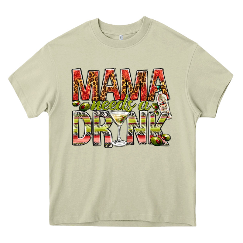 Mama Needs A Drink Heavy Core Tee by NancyCooperArtShop | Teevron