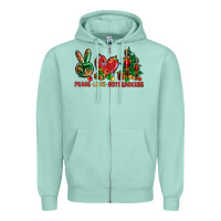 Seafoam Peace Love Nutcrackers Zipper Hoodie - BundleAndBundleShop