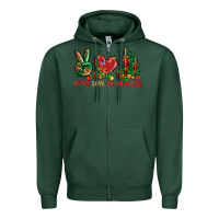 Sports Green Peace Love Nutcrackers Zipper Hoodie - BundleAndBundleShop