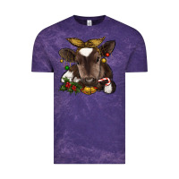 Cloud Purple christmas baby cow Vintage Tee - RanaPortraitStore