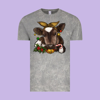 Christmas Baby Cow Vintage Tee Designed By Ranaportraitstore