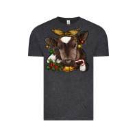 Vintage Black christmas baby cow Vintage Tee - RanaPortraitStore