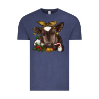 Vintage Denim christmas baby cow Vintage Tee - RanaPortraitStore
