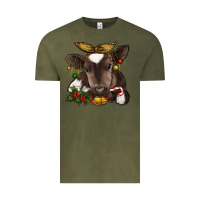 Vintage Olive christmas baby cow Vintage Tee - RanaPortraitStore