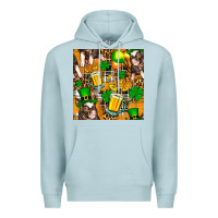 Blue Mist St. Patrick's Day Pig With Beer And Shamrock Premium Hoodie - FaDigitalArtStudio