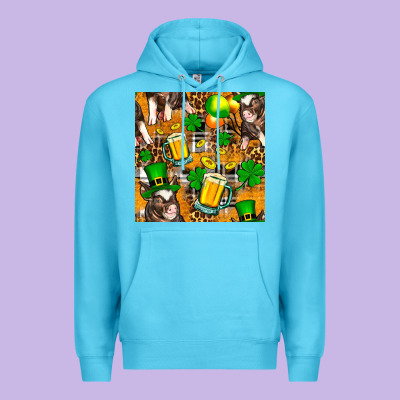 St. Patrick's Day Pig With Beer And Shamrock Premium Hoodie Designed By Fadigitalartstudio