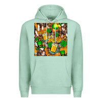 Seafoam St. Patrick's Day Pig With Beer And Shamrock Premium Hoodie - FaDigitalArtStudio