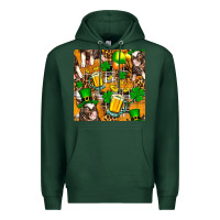 Sports Green St. Patrick's Day Pig With Beer And Shamrock Premium Hoodie - FaDigitalArtStudio