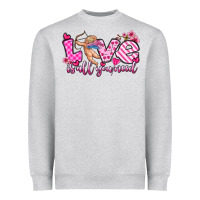 Heather Grey love is all you need Heavyweight Sweatshirt - OliviaCreatesArt