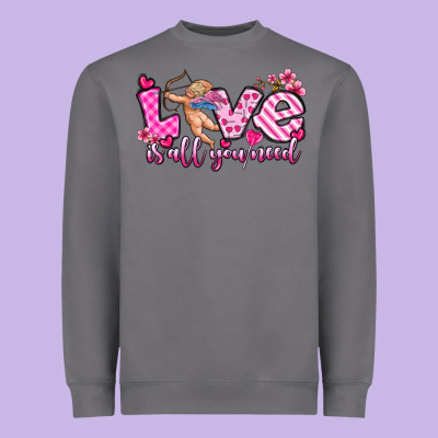 Love Is All You Need Heavyweight Sweatshirt Designed By Oliviacreatesart