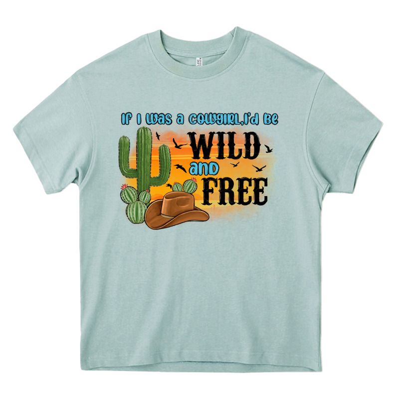 If I Was A Cowgirl I D Be Wild And Free Heavy Core Tee by MaliasSmallBusiness | Teevron