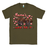 Army Green mama's sweetheart highland cow and calf Classic Tee - RanaPortraitStore