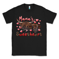 Black mama's sweetheart highland cow and calf Classic Tee - RanaPortraitStore