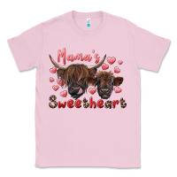 Bubblegum Pink mama's sweetheart highland cow and calf Classic Tee - RanaPortraitStore