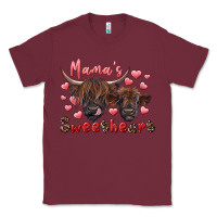 Burgundy mama's sweetheart highland cow and calf Classic Tee - RanaPortraitStore