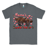 Charcoal Heather mama's sweetheart highland cow and calf Classic Tee - RanaPortraitStore