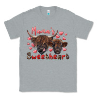 Heather Grey mama's sweetheart highland cow and calf Classic Tee - RanaPortraitStore