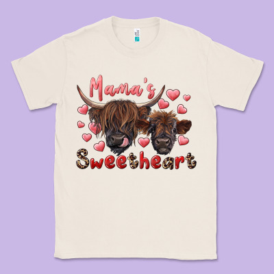 Mama's Sweetheart Highland Cow And Calf Classic Tee Designed By Ranaportraitstore
