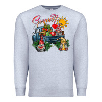 Heather Grey summer gnomes  truck Premium Sweatshirt - CowhideDigitalArt