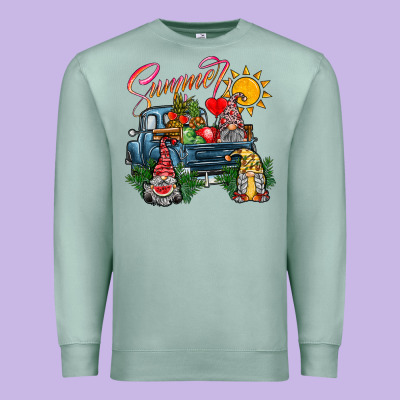 Summer Gnomes  Truck Premium Sweatshirt Designed By Cowhidedigitalart