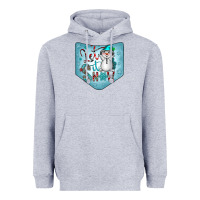 Heather Grey Christmas Pocket Heavyweight Hoodie - CowhideDigitalArt
