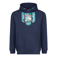 Navy Christmas Pocket Heavyweight Hoodie - CowhideDigitalArt