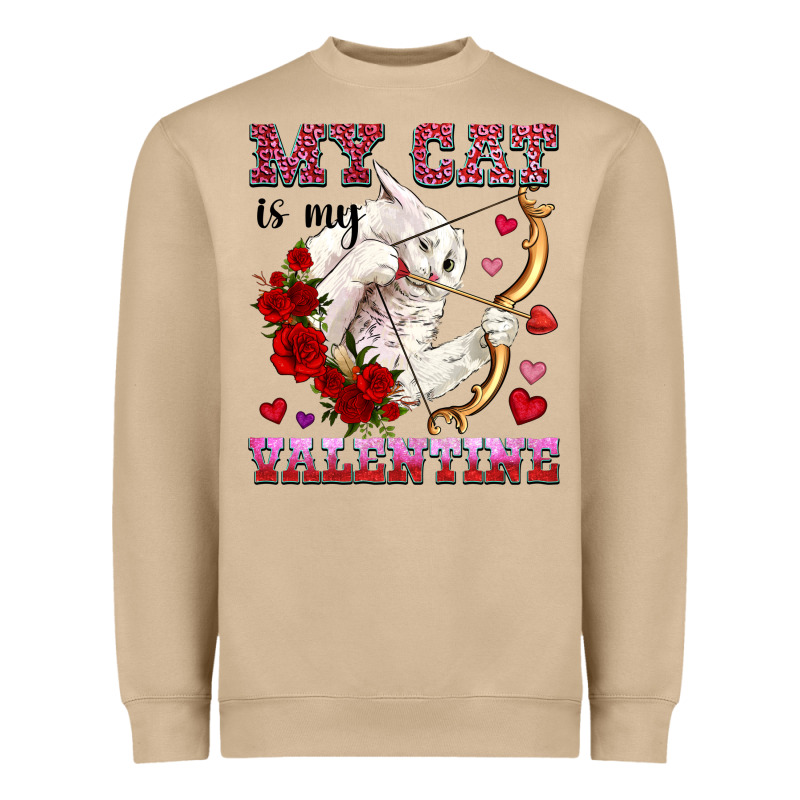 My Cat Is My Valentine Heavyweight Sweatshirt by OliviaCreatesArt | Teevron