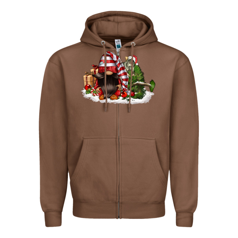 Christmas Gnome And Tree Zipper Hoodie by FaDigitalArtStudio | Teevron