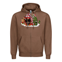 Chestnut christmas gnome and tree Zipper Hoodie - FaDigitalArtStudio