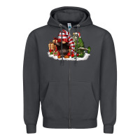 Smoke christmas gnome and tree Zipper Hoodie - FaDigitalArtStudio