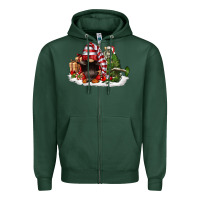 Sports Green christmas gnome and tree Zipper Hoodie - FaDigitalArtStudio