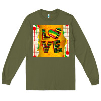 Army Green juneteenth love Long Sleeve Tee - TumblerDesignByShophia