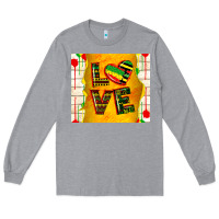 Heather Grey juneteenth love Long Sleeve Tee - TumblerDesignByShophia