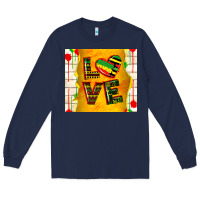 Navy juneteenth love Long Sleeve Tee - TumblerDesignByShophia