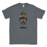 Charcoal Heather Yellow Glitter, Leopard Pattern Mom Skull Classic Tee - Bettercallsaul