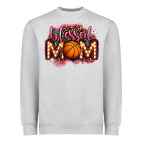 Heather Grey blessed basketball mom lightbulb letters Heavyweight Sweatshirt - OliviaCreatesArt