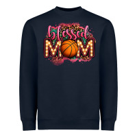 Navy blessed basketball mom lightbulb letters Heavyweight Sweatshirt - OliviaCreatesArt